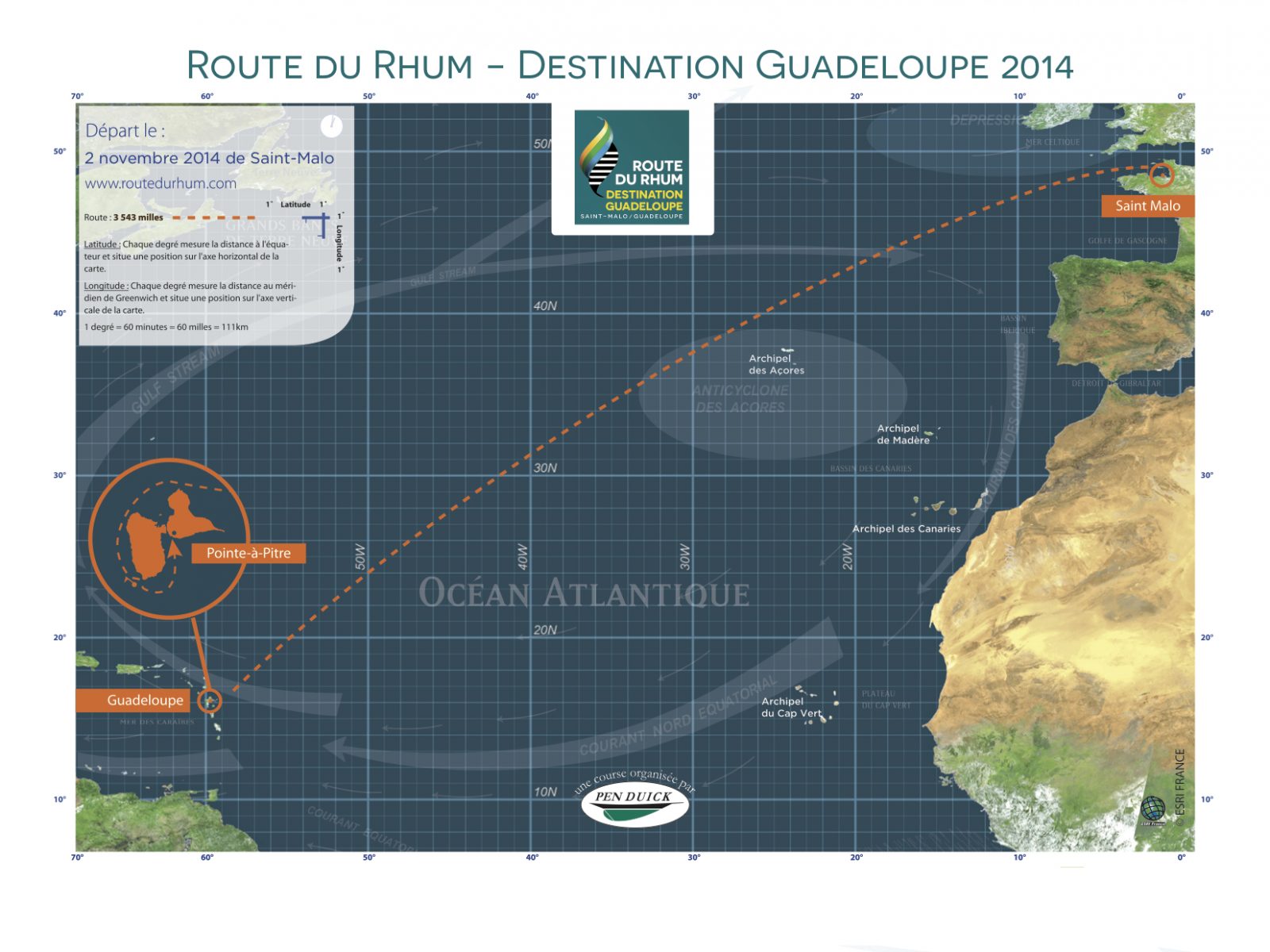 Carte officielle Route du Rhum 2014