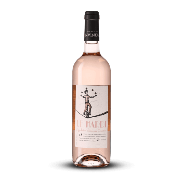 Rosé de Bordeaux sec léger et fruité Le Hardi 2021, Vignobles Invindia, Château Haut-Meyreau