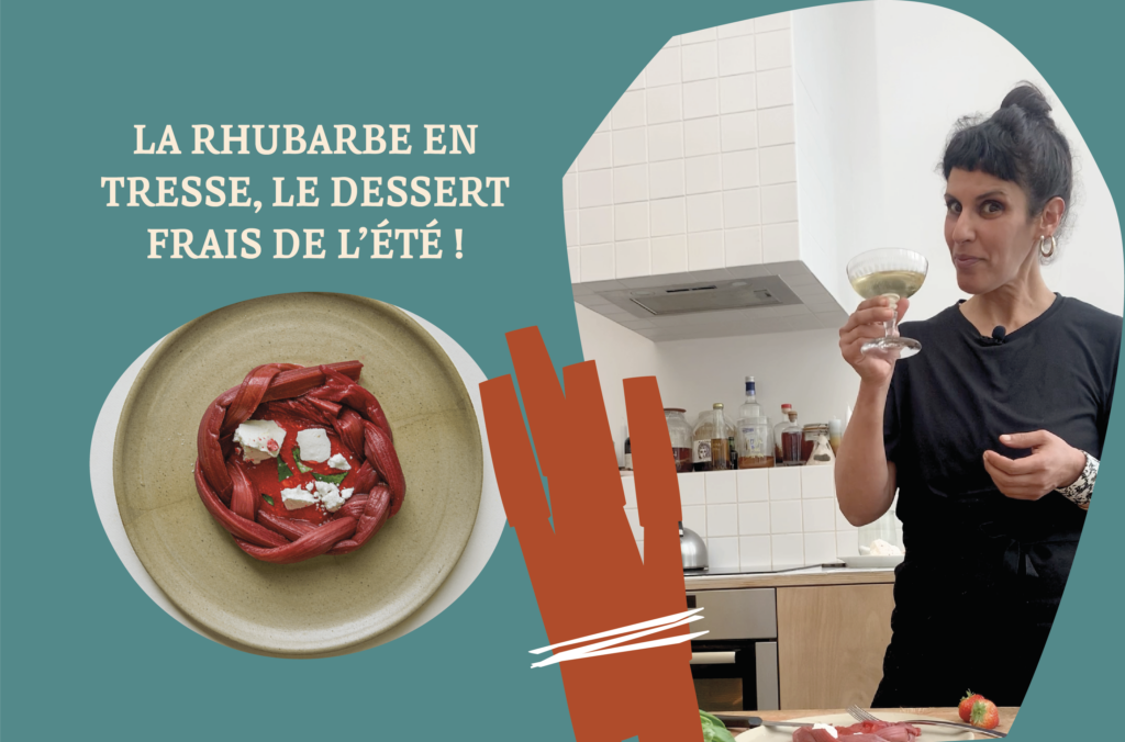 Recette de rhubarbe en tresse par Hadar pour le magazine Partageur de V and B